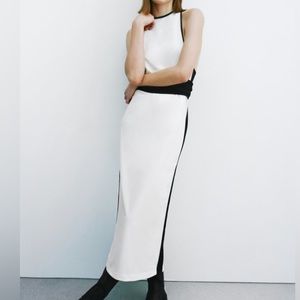 Zara razorback, black and white dress